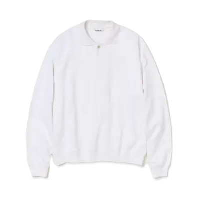 AURALEE Pima Light Sweat Polo "White"