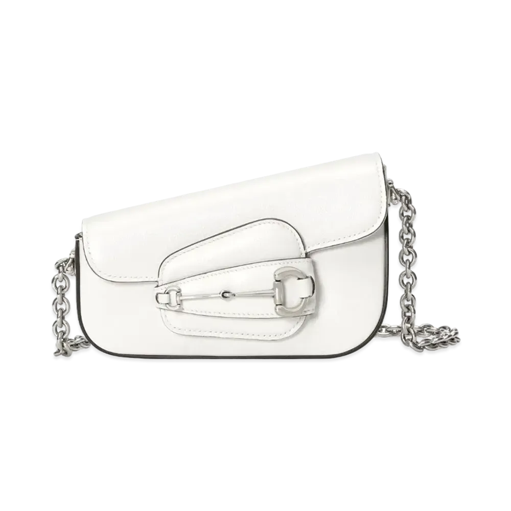 GUCCI Horsebit 1955 Mini Shoulder Bag "White"