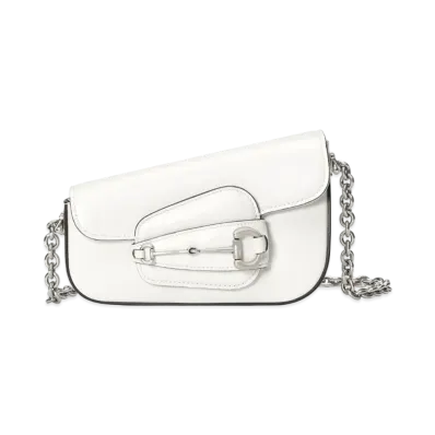 GUCCI Horsebit 1955 Mini Shoulder Bag "White"