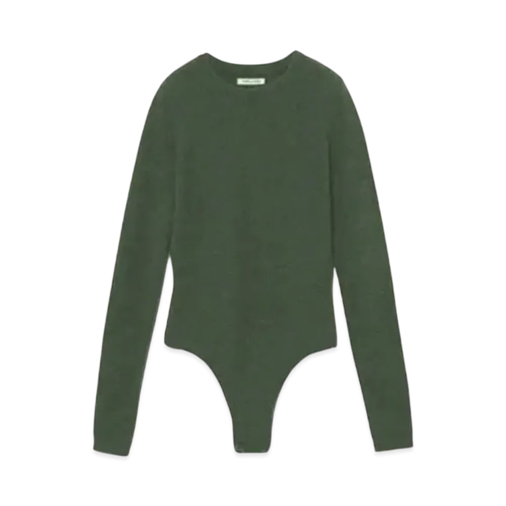 FUMIKA UCHIDA Cashmere Crew-neck Bodysuit "Evergreen"