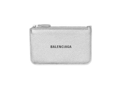 BALENCIAGA Cash Large Long Coin & Card Holder Metallic "Silver"