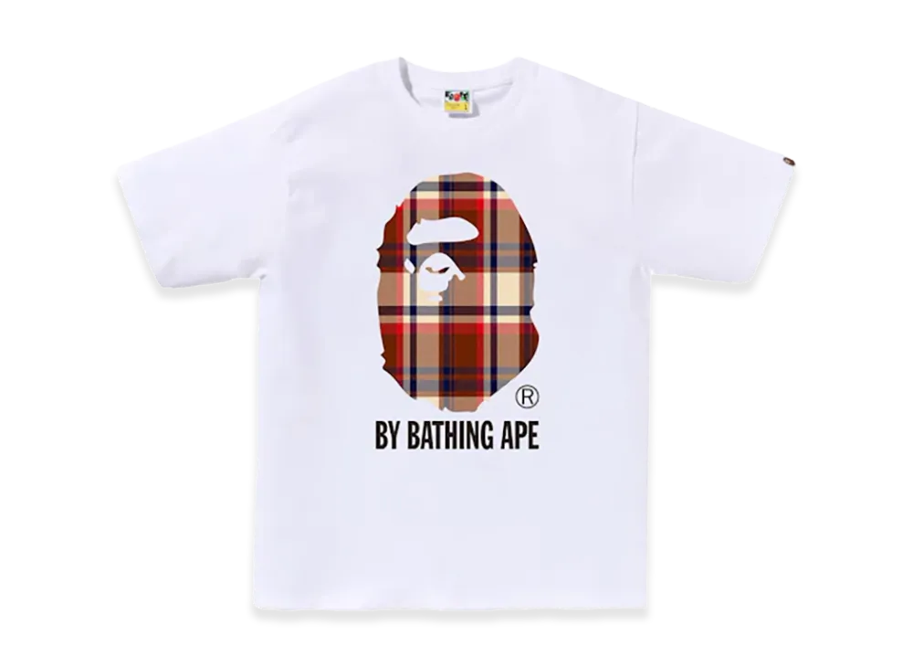 A BATHING APE Check By Bathing Ape Tee "White"