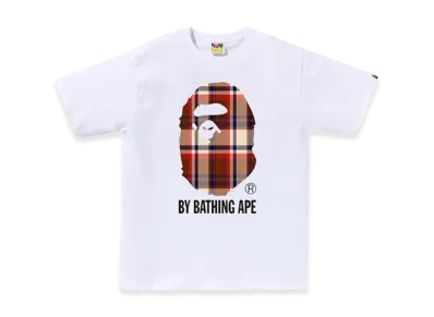A BATHING APE Check By Bathing Ape Tee "White"