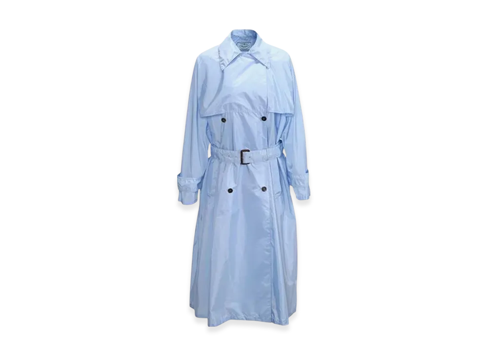 トレンチコート PRADA Women Trench Coats P536PSOOO13FYF0008 Blue PRADA Women's Lightweight Nylon Trench Coat 