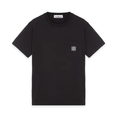 Stone Island 21957 Organic Cotton Jersey Fissato Effect T-Shirt - 23SS "Black"