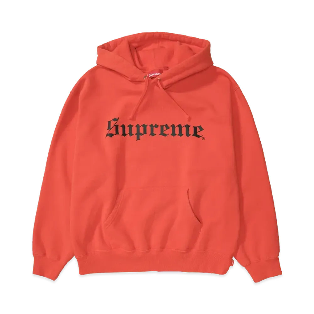 Supreme Washed Old English Hooded Sweatshirt "Orange"