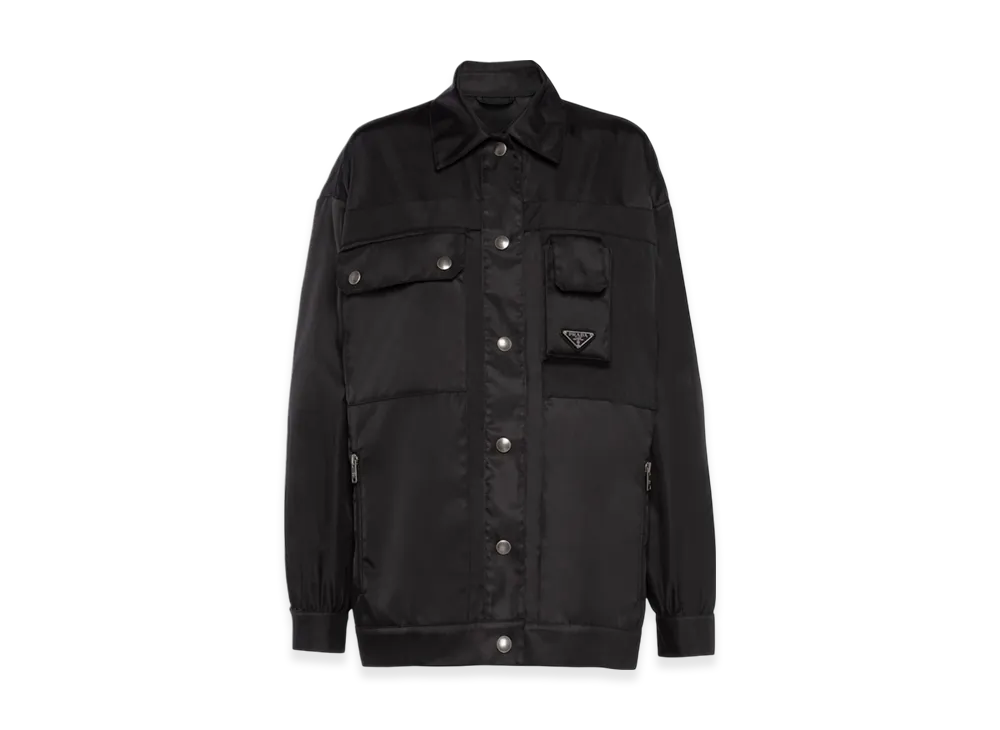 PRADA Women's Re-Nylon Gabardine Multi-Pocket Blouson Jacket "Black"