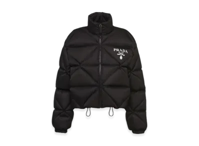 PRADA Women's Re-Nylon Gabardine Cropped Down Jacket "Black"