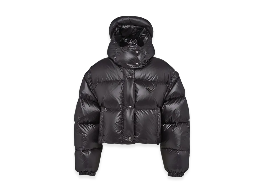PRADA Women's Re-Nylon Convertible Cropped Down Jacket "Black"