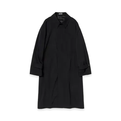AURALEE Light Wool Max Gabardine Coat "Top Black"