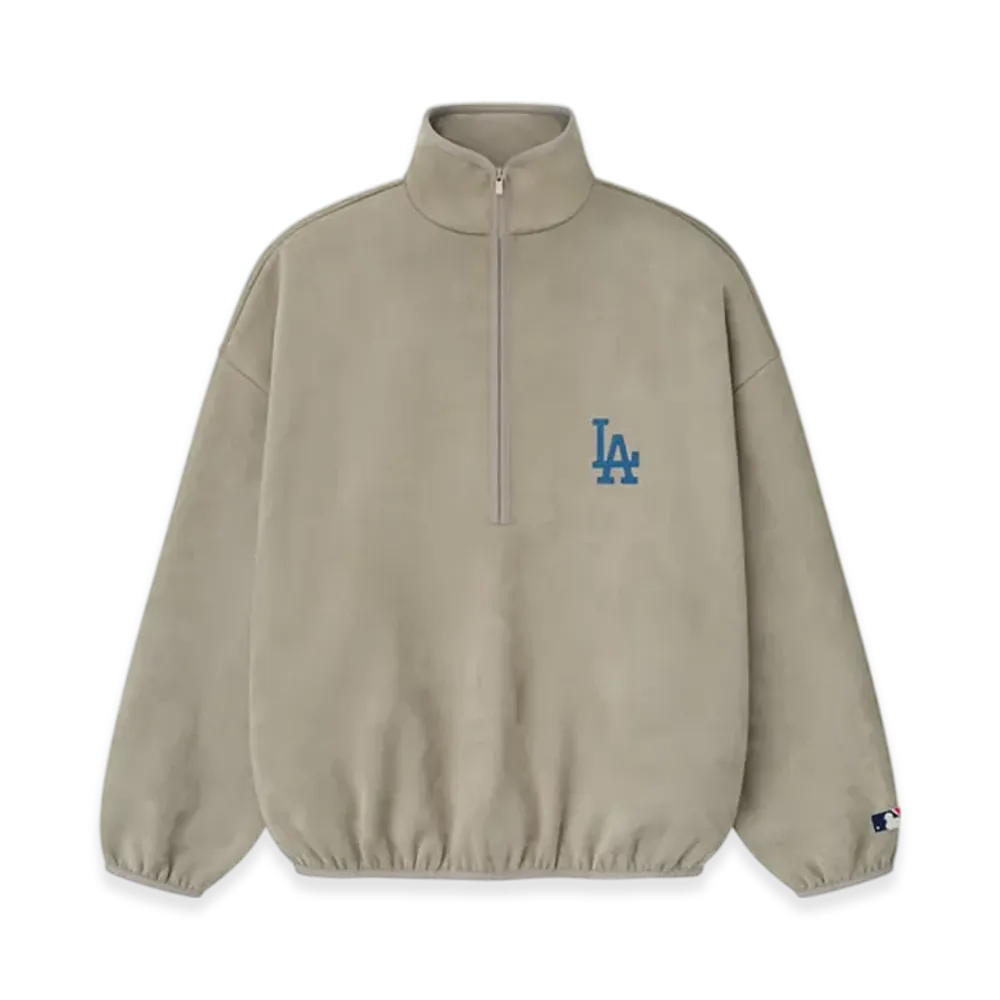 FEAR OF GOD ESSENTIALS Dodgers Suede Fleece Modern Half Zip "Seal"