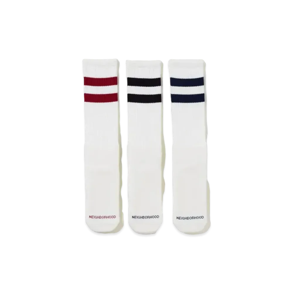 NEIGHBORHOOD Classic 3Pac Socks "White"