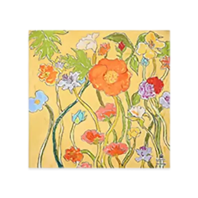Burberry Highgrove Cascade Flower Silk Scarf "Yellow"