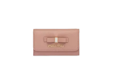 MIU MIU Madras Leather Key Case "Orchid Pink"