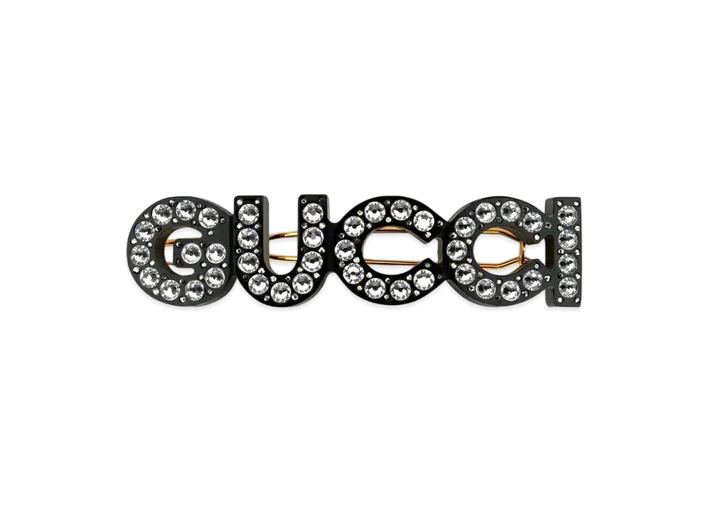 GUCCI Crystal Gucci Hair Slide