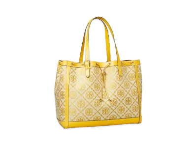Tory Burch T Monogram Jacquard Tote Bag "Gold Finch"