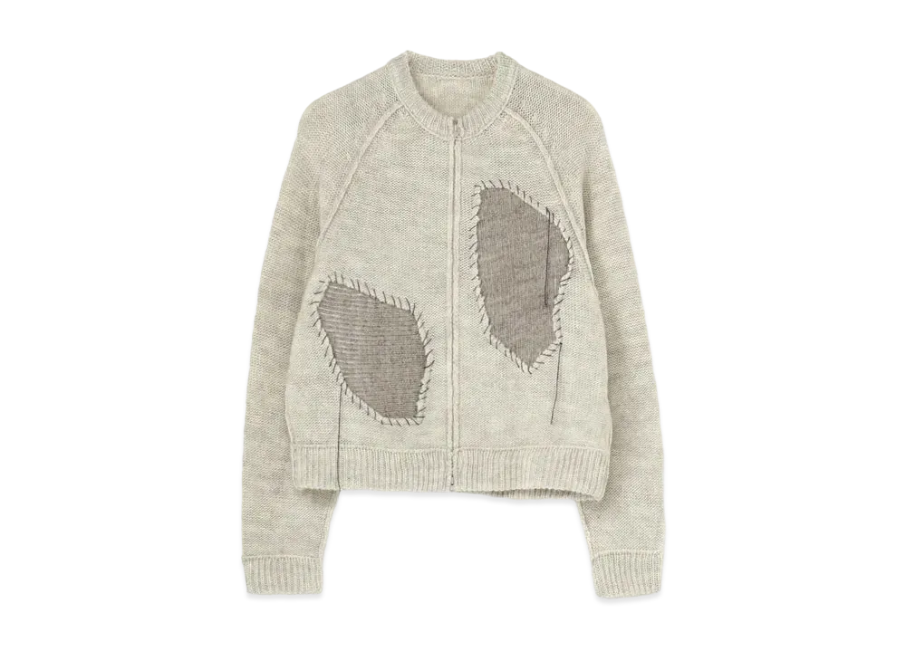 Yohji Yamamoto Y's PLAIN STITCH HAND STITCH KNIT BLOUSON "Light Gray"