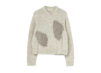 Yohji Yamamoto Y's PLAIN STITCH HAND STITCH KNIT BLOUSON "Light Gray"