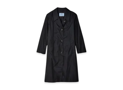 PRADA Women's Re-Nylon Single-Breasted Midi Coat "Black"