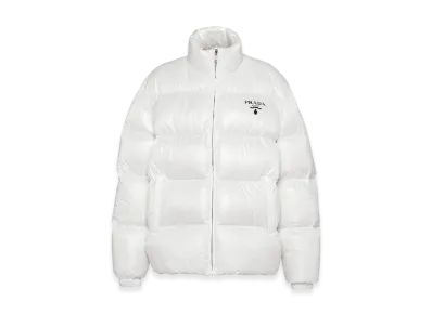 PRADA Women's Re-Nylon Hooded Down Jacket "White"