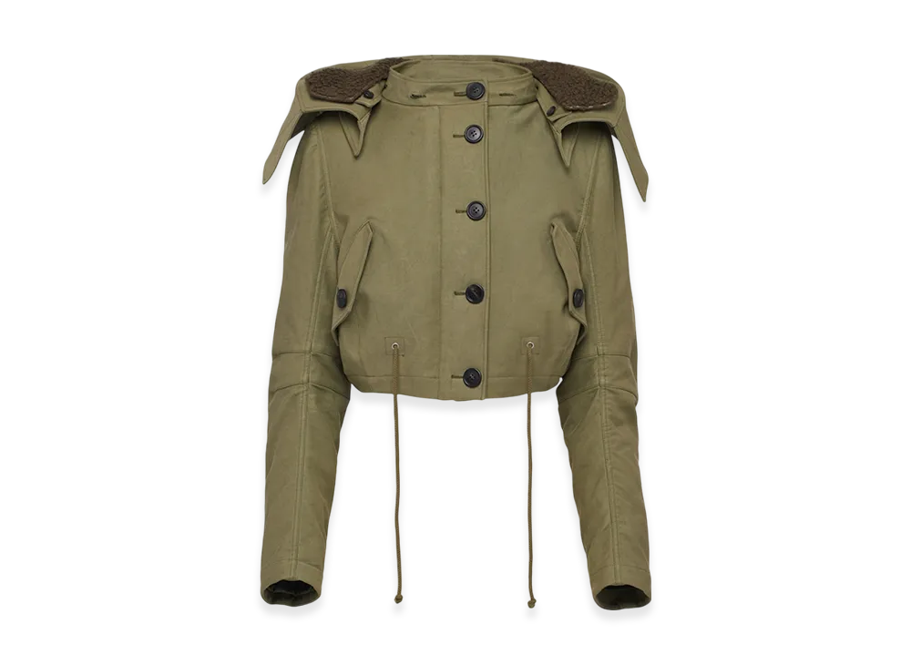 PRADA Women's Cotton Satin Jacket "Military Green"