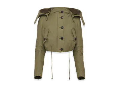 PRADA Women's Cotton Satin Jacket "Military Green"