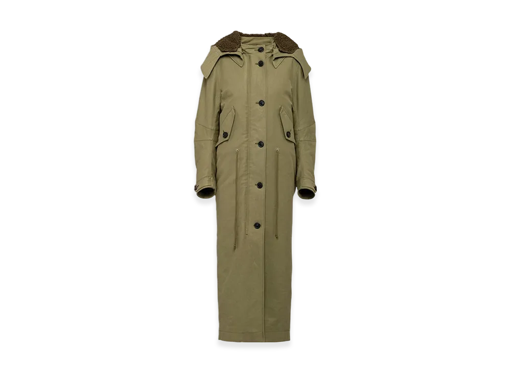 PRADA Women's Satin Cotton Coat "Military Green"