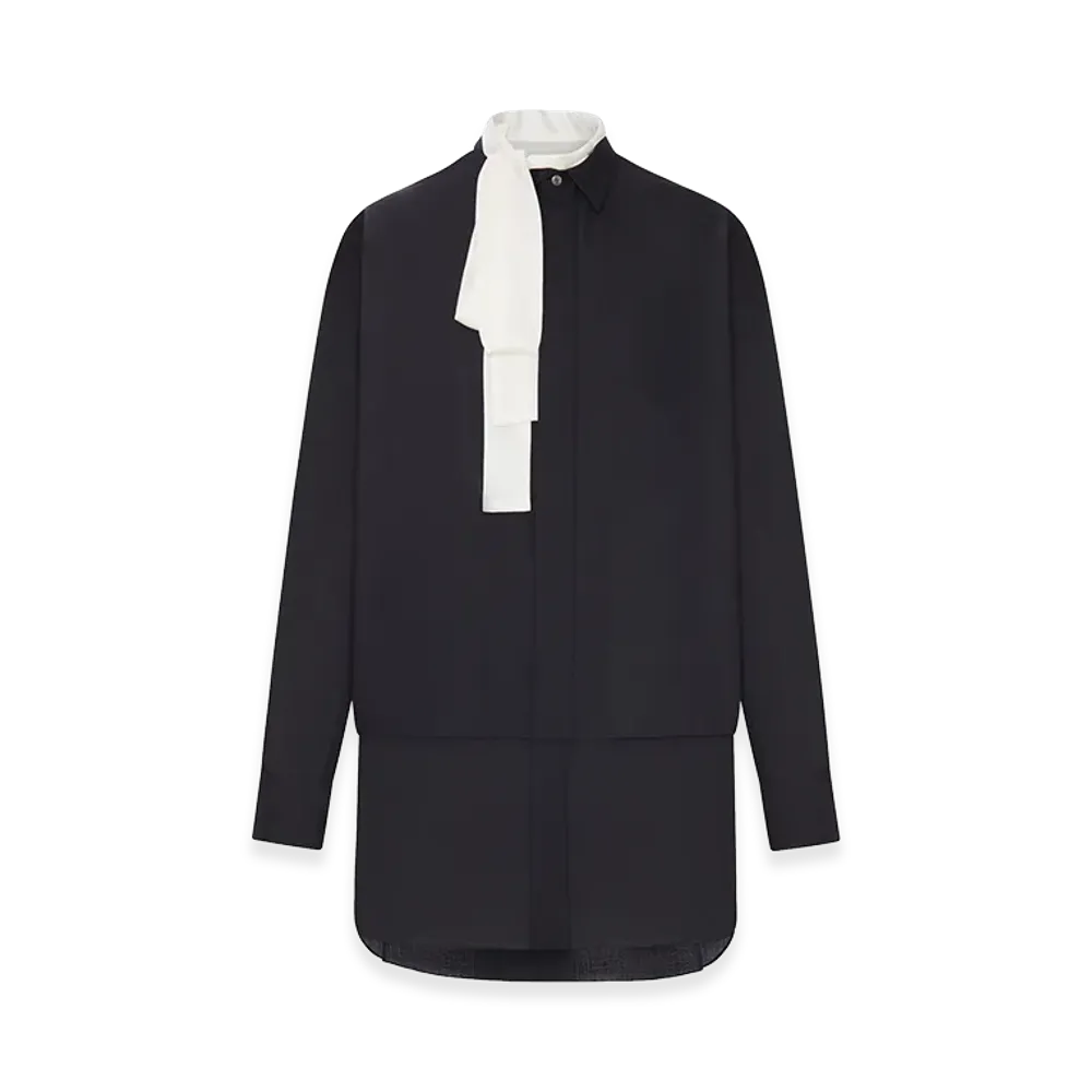 sacai Women's Shirt Dress With Integrated Scarf "Black"