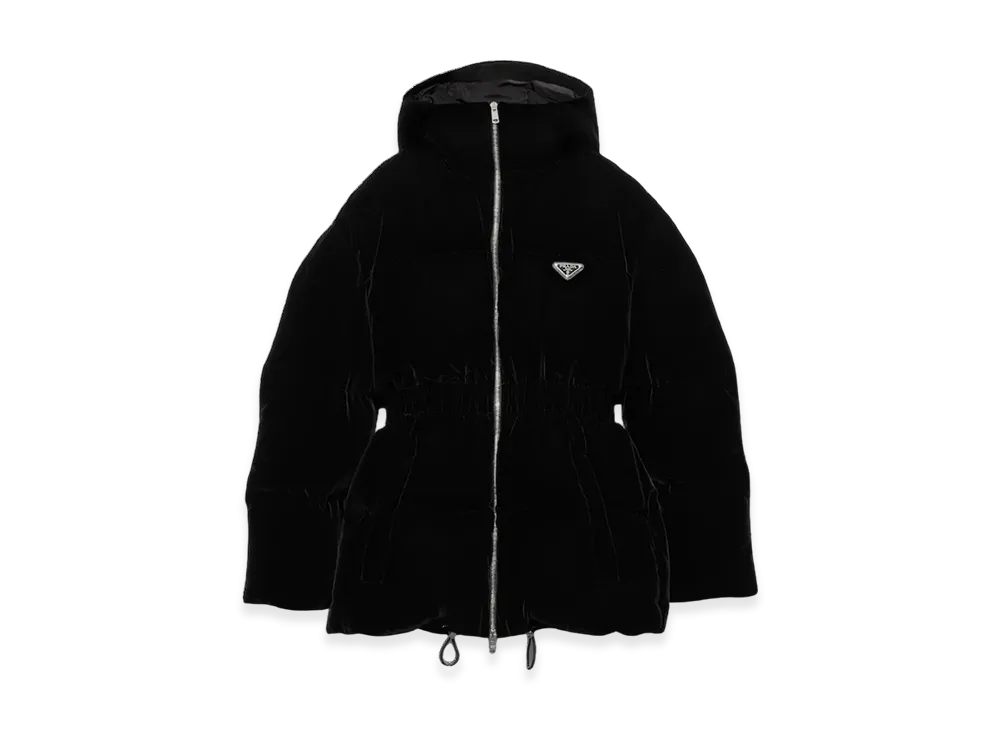 PRADA Women's Velvet Down Jacket "Black"