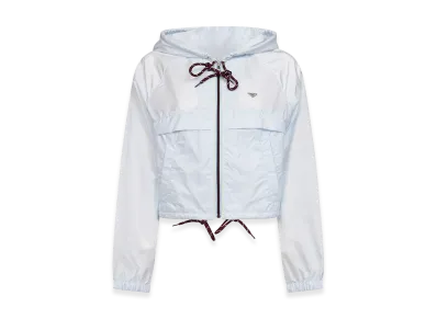 PRADA Women's Re-Nylon Feather Crop Jacket "Light Blue"