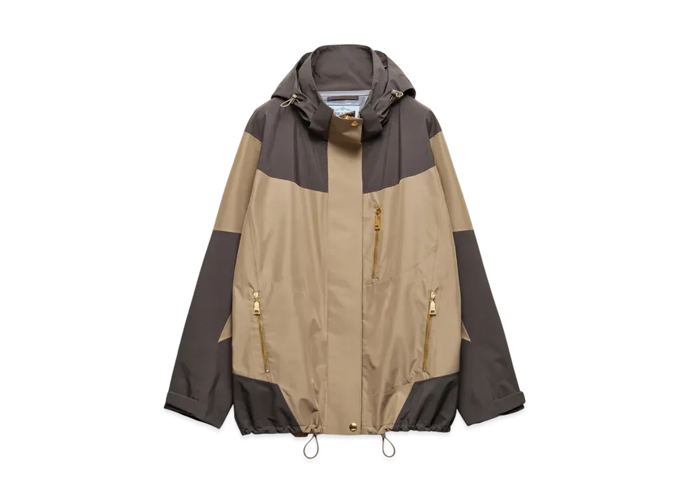 PRADA Women's Technical Fabric Blouson Jacket "Light Gray/Gray"