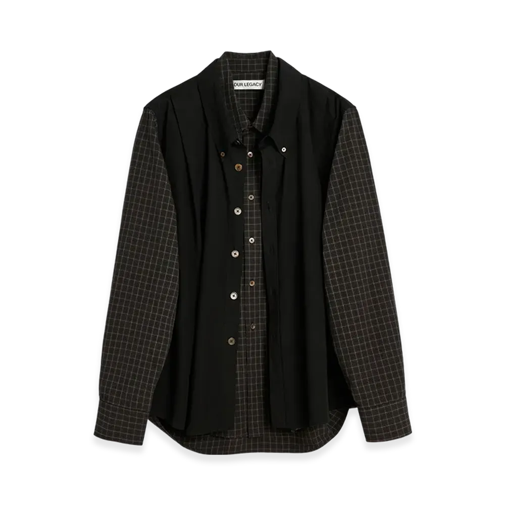 OUR LEGACY Double Borrowed Shirt "Black Faux Lumberjack Check"