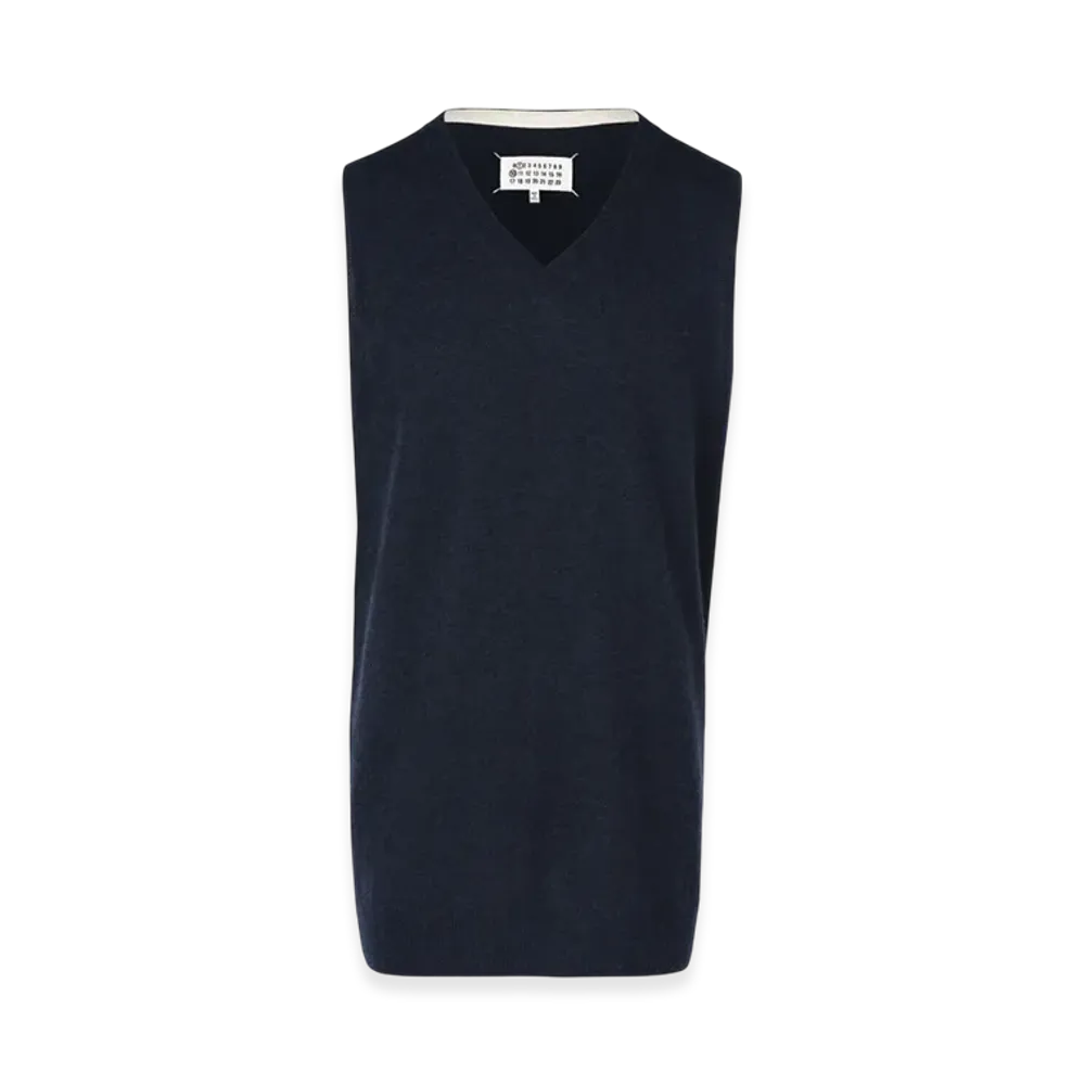Maison Margiela Women's Lambswool Knit Vest "Blue"