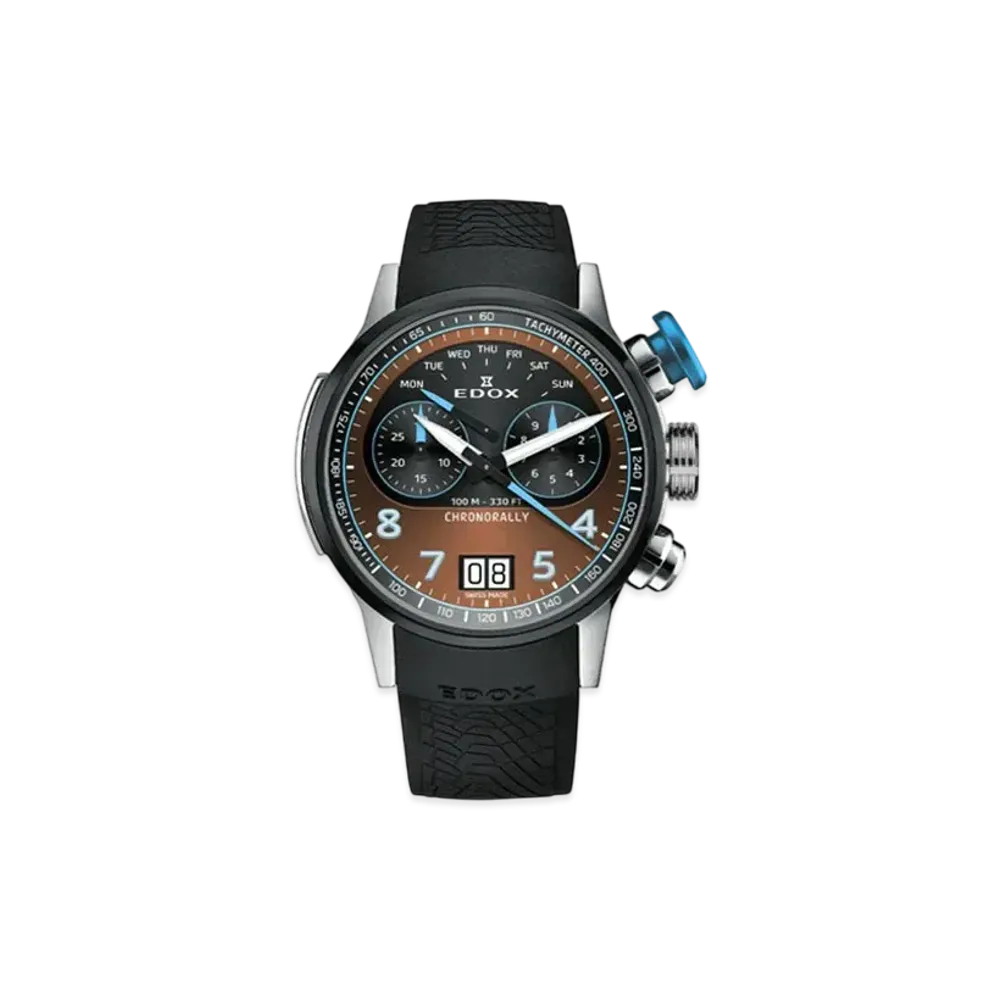EDOX Chronorally Chronograph 45 "Brown" 38003-TINBU-BRNBU