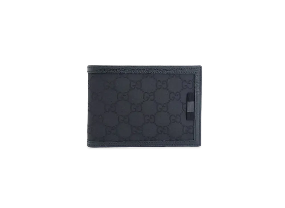 GUCCI Bi-Fold Bill Compartment GG Nylon "Black"