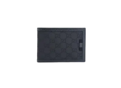 GUCCI Bi-Fold Bill Compartment GG Nylon "Black"