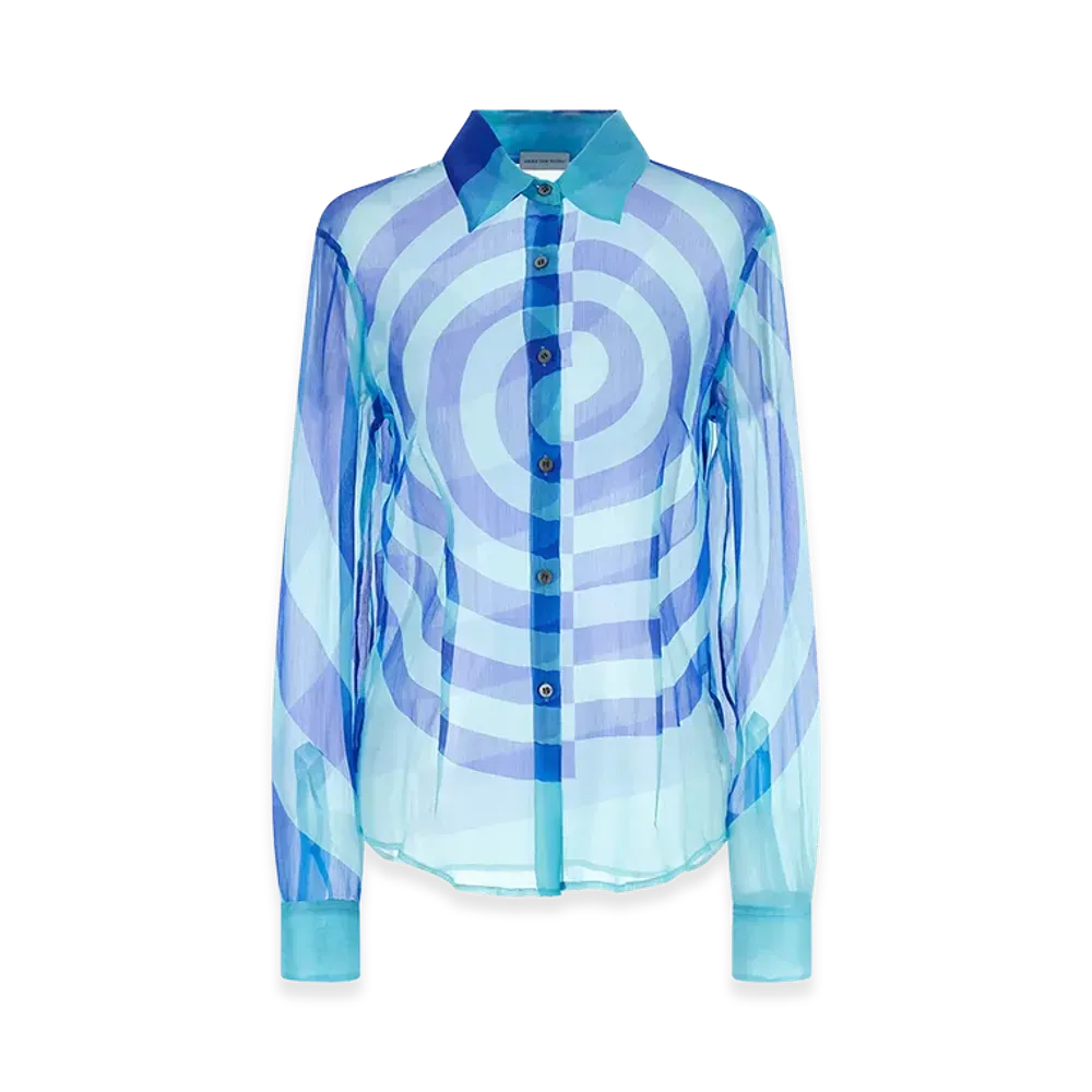 DRIES VAN NOTEN Women's 'Cloudy' Shirt "Light Blue"