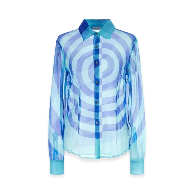 DRIES VAN NOTEN Women's 'Cloudy' Shirt "Light Blue"