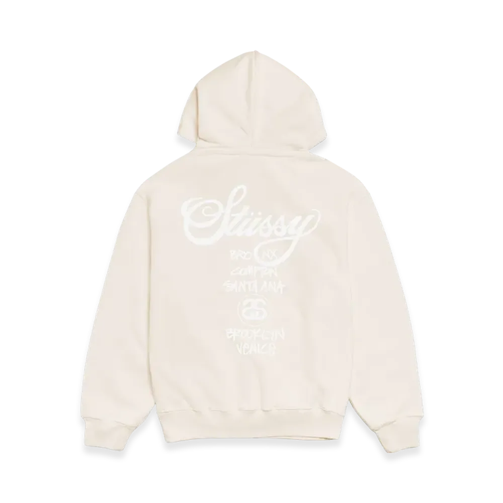 Stussy World Tour Hoodie Pigment Dyed (2025) "Natural"