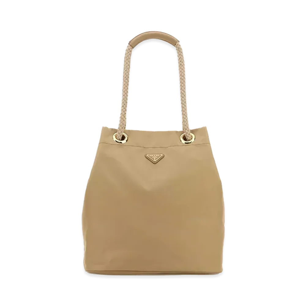 PRADA Wonen's Re-Nylon Large Mariner Bucket Bag "Camel"