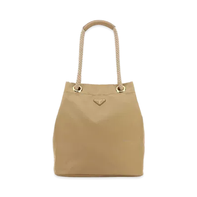 PRADA Wonen's Re-Nylon Large Mariner Bucket Bag "Camel"