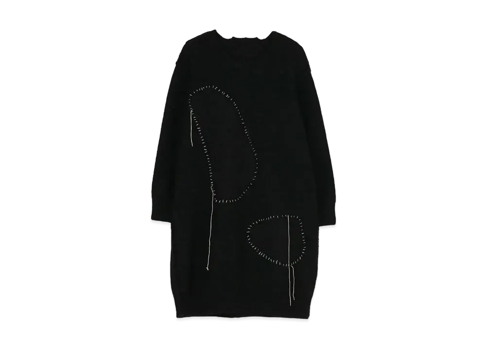 Yohji Yamamoto Y's PLAIN STITCH HAND STITCH KNIT PULLOVER "Black"
