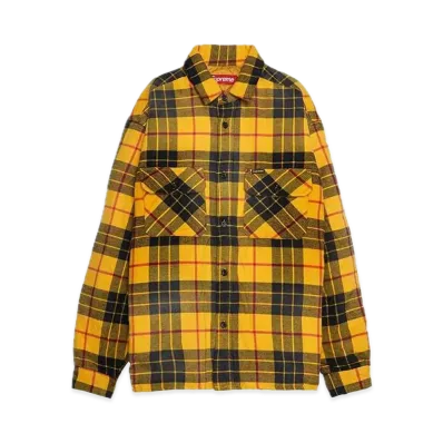 Supreme Quilted Plaid Shirt "Yellow"