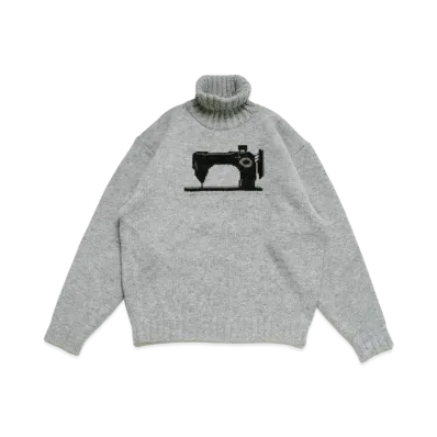 KAPITAL 5G Wool High Neck Sweater Black Gold Machine "Grey"