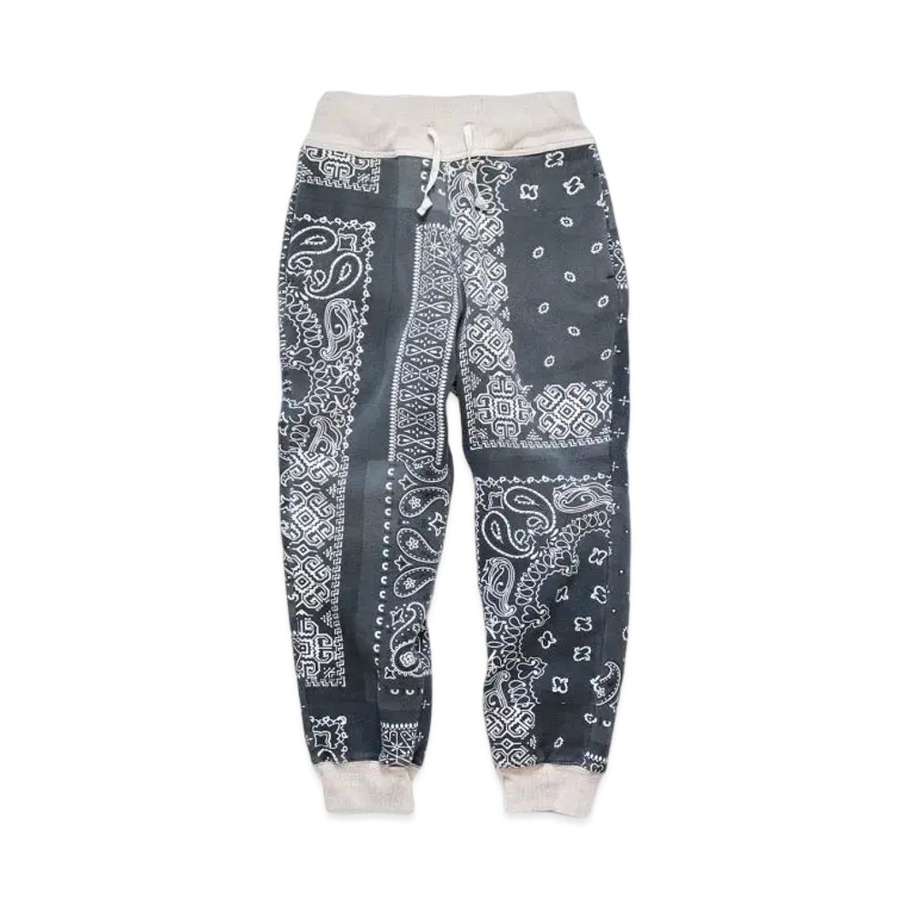 KAPITAL Fleece Bandanna Sweat Rib Pants "Black"