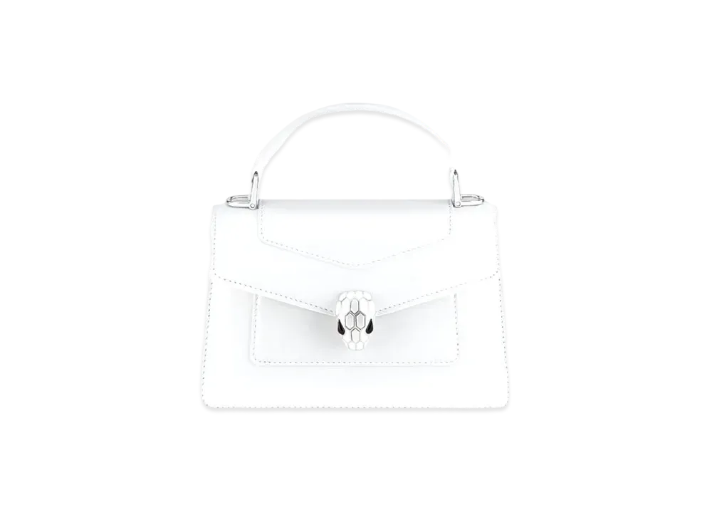 BVLGARI Serpenti Forever Mini Top Handle Bag "White"