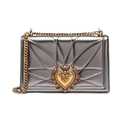 Dolce&Gabbana Devotion Bag Big Matrassemoldre Nappa Leather "Silver"