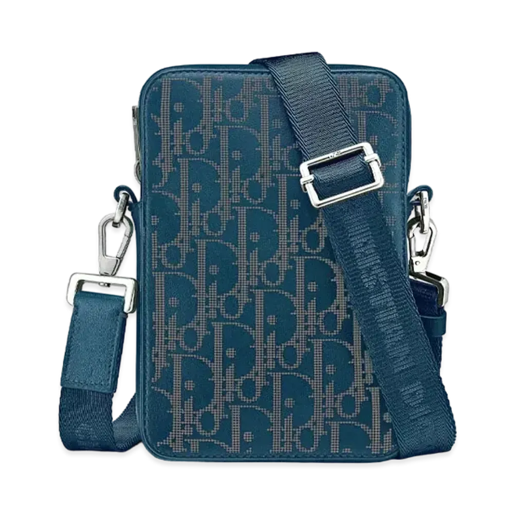 Dior World Tour Messenger Pouch Dior Oblique Galaxy Leather "Navy"