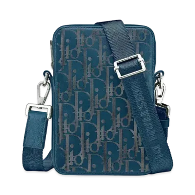 Dior World Tour Messenger Pouch Dior Oblique Galaxy Leather "Navy"