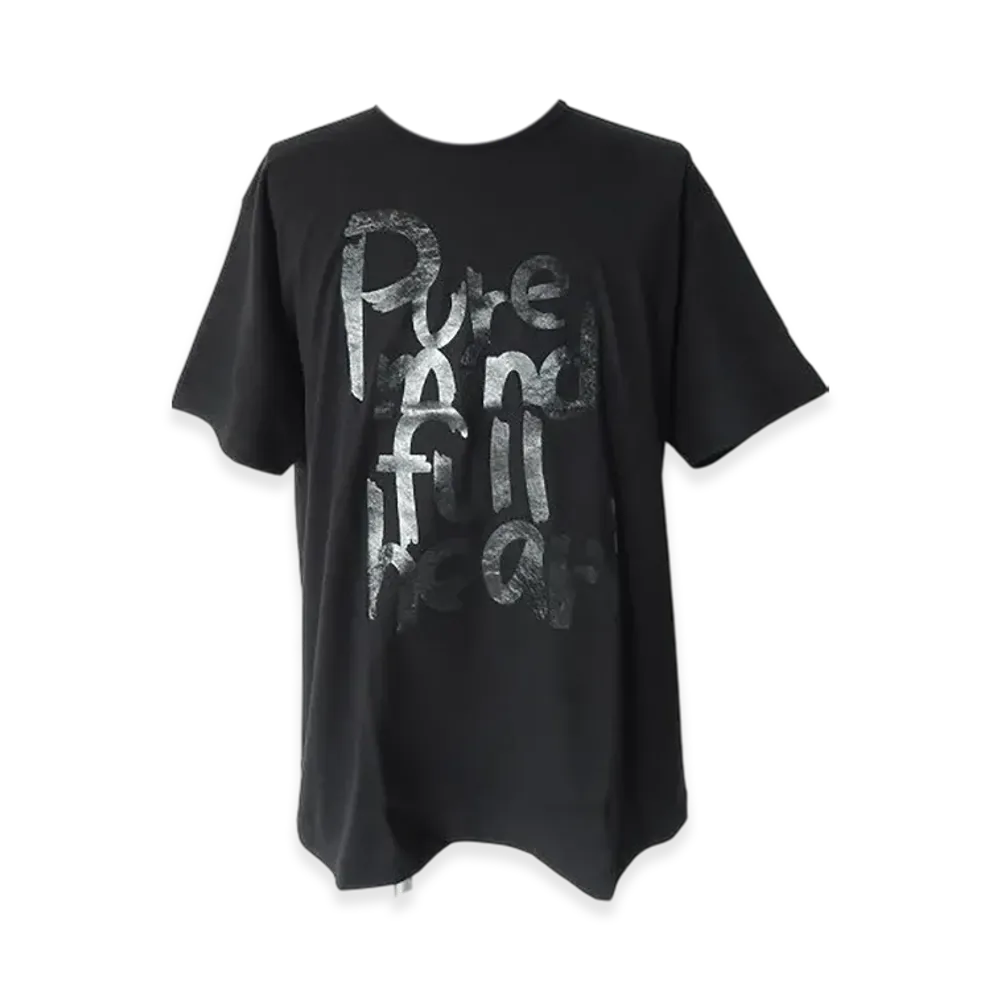 BLACK COMME des GARCONS Cotton Jersey Message Print "Black"